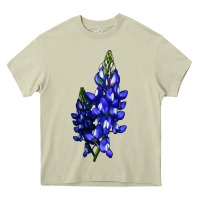 Mossy Bluebonnet Flower Illustrations Heavy Core Tee - LillyAllenDesigns
