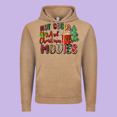 Hot Cocoa And Christmas Movies Vintage Hoodie Designed By Zillion Design Studio