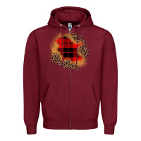 Burgundy christmas patch Zipper Hoodie - JahusDesignShop