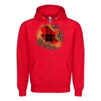 Red christmas patch Zipper Hoodie - JahusDesignShop
