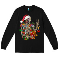 Black Christmas lights and skeleton Long Sleeve Tee - FaDigitalArtStudio