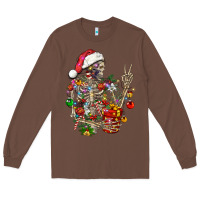 Chestnut Christmas lights and skeleton Long Sleeve Tee - FaDigitalArtStudio