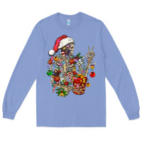 Colony Blue Christmas lights and skeleton Long Sleeve Tee - FaDigitalArtStudio