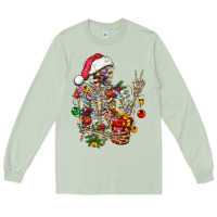 Matcha Christmas lights and skeleton Long Sleeve Tee - FaDigitalArtStudio