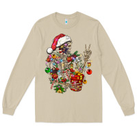 Mushroom Christmas lights and skeleton Long Sleeve Tee - FaDigitalArtStudio