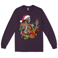 Plum Christmas lights and skeleton Long Sleeve Tee - FaDigitalArtStudio