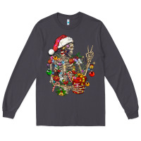 Smoke Christmas lights and skeleton Long Sleeve Tee - FaDigitalArtStudio