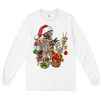 White Christmas lights and skeleton Long Sleeve Tee - FaDigitalArtStudio