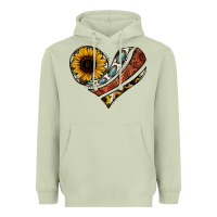 Matcha western sunflower cowhide  heart Heavyweight Hoodie - Jasminsmagicworld