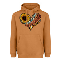 Meerkat western sunflower cowhide  heart Heavyweight Hoodie - Jasminsmagicworld