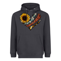 Smoke western sunflower cowhide  heart Heavyweight Hoodie - Jasminsmagicworld