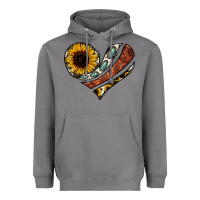 Storm western sunflower cowhide  heart Heavyweight Hoodie - Jasminsmagicworld