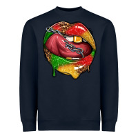 Navy juneteenth day lips Heavyweight Sweatshirt - texasbilliewilder