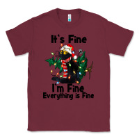 Burgundy It's Fine I'am Fine Everything Is Fine Classic Tee - FaDigitalArtStudio