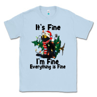 Dusty Blue It's Fine I'am Fine Everything Is Fine Classic Tee - FaDigitalArtStudio