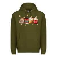 Army Green christmas coffee Premium Hoodie - MaliasSmallBusiness