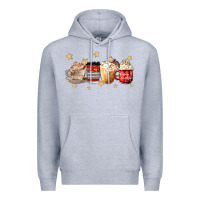 Heather Grey christmas coffee Premium Hoodie - MaliasSmallBusiness