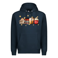Navy christmas coffee Premium Hoodie - MaliasSmallBusiness