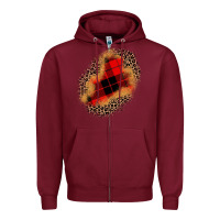 Burgundy christmas patch Zipper Hoodie - JahusDesignShop