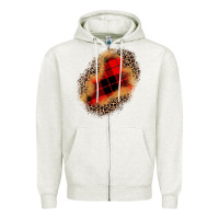Oatmeal Heather christmas patch Zipper Hoodie - JahusDesignShop