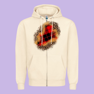 Christmas Patch Zipper Hoodie Designed By Jahusdesignshop