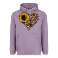Lavender western sunflower leopard cowhide heart Heavyweight Hoodie - Jasminsmagicworld