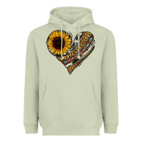 Matcha western sunflower leopard cowhide heart Heavyweight Hoodie - Jasminsmagicworld