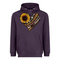 Plum western sunflower leopard cowhide heart Heavyweight Hoodie - Jasminsmagicworld