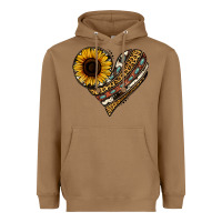 Toasted Coconut western sunflower leopard cowhide heart Heavyweight Hoodie - Jasminsmagicworld