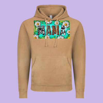 Vintage Hoodie Turquoise and Daisy Mama