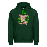 Forest Green st. patrick's day lucky baby pig Urban Hoodie - RanaPortraitStore