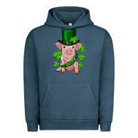 Pigment Midnight Navy st. patrick's day lucky baby pig Urban Hoodie - RanaPortraitStore