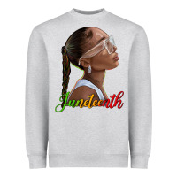 Heather Grey juneteenth black woman Heavyweight Sweatshirt - texasbilliewilder