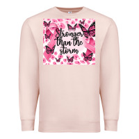 Pale Pink stronger than the storm Premium Sweatshirt - MaliasSmallBusiness