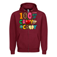 Burgundy 100 days of cray cray Zipper Hoodie - Jasminsmagicworld