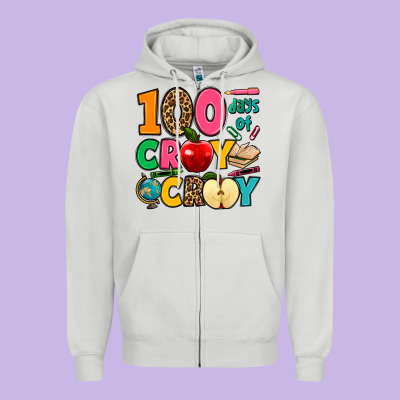 100 Days Of Cray Cray Zipper Hoodie Designed By Jasminsmagicworld