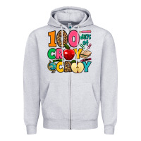 Heather Grey 100 days of cray cray Zipper Hoodie - Jasminsmagicworld