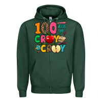 Sports Green 100 days of cray cray Zipper Hoodie - Jasminsmagicworld