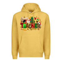 Antique Gold christmas  teacher Premium Hoodie - MaliasSmallBusiness