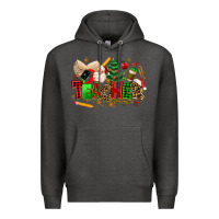 Charcoal Heather christmas  teacher Premium Hoodie - MaliasSmallBusiness