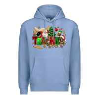 Colony Blue christmas  teacher Premium Hoodie - MaliasSmallBusiness