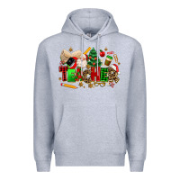 Heather Grey christmas  teacher Premium Hoodie - MaliasSmallBusiness