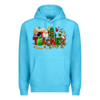 Ocean Blue christmas  teacher Premium Hoodie - MaliasSmallBusiness