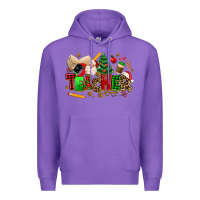 Purple christmas  teacher Premium Hoodie - MaliasSmallBusiness