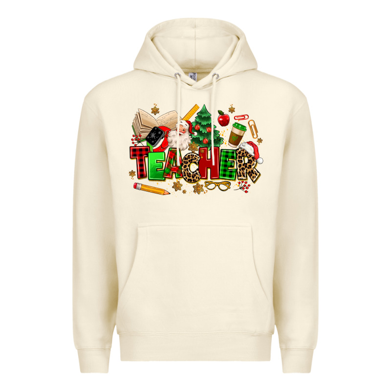 Christmas  Teacher Premium Hoodie by MaliasSmallBusiness | Teevron