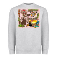 Heather Grey wild west western Heavyweight Sweatshirt - Zillion Design Studio