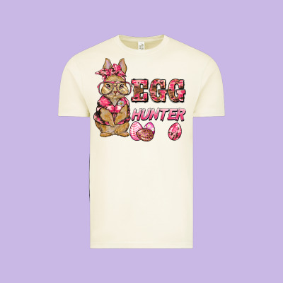 Easter Pink Camouflage Egg Hunter  Bunny Vintage Tee Designed By Barkaloodesign