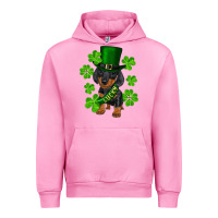 Fuchsia Pink st. patrick's day lucky dachshund puppy Urban Hoodie - RanaPortraitStore