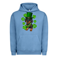 Pigment Pebble Blue st. patrick's day lucky dachshund puppy Urban Hoodie - RanaPortraitStore