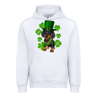 White st. patrick's day lucky dachshund puppy Urban Hoodie - RanaPortraitStore